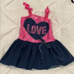 HOPE Pink and Blue Heart Dress Size 3